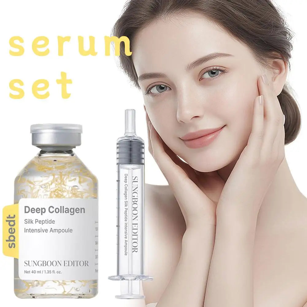 Korean Sbect Facial Skin Care Set - Collagen Silk Peptide Ampoule, Boosting Cream Serum, Retinol Capsule, Revitalizing, Brighten