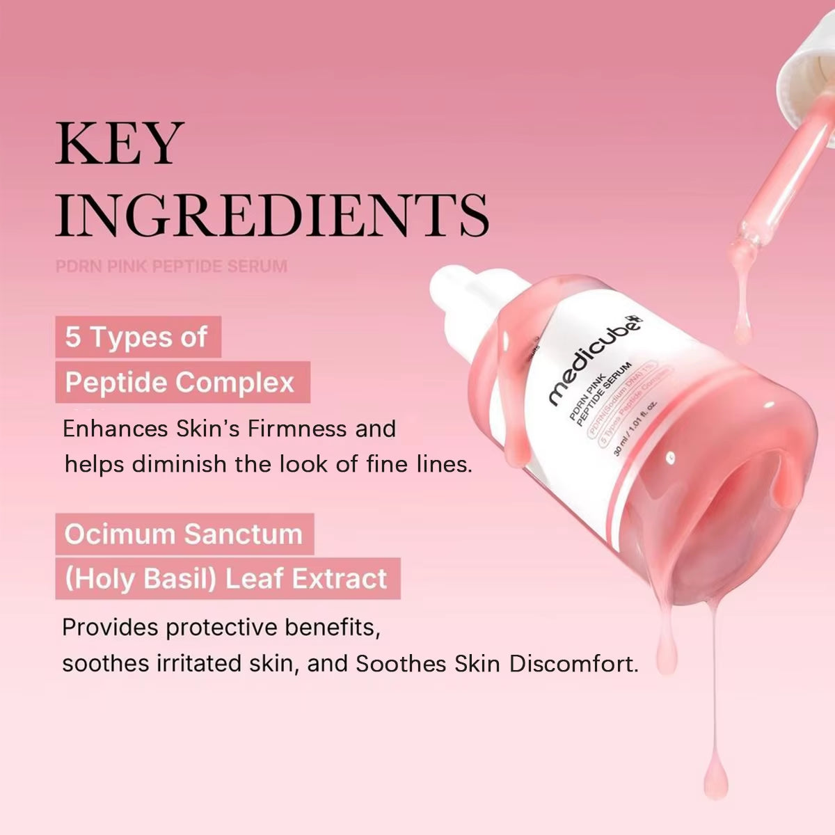 Salmon DNA PDRN Pink Peptide Serum,Smooth&Fast-Absorbing,Refreshing&Non-Sticky,Korean Skincare,K-Beauty,Korean Makeup