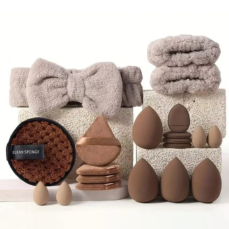 Professional Makeup Brush Set with Sponge Foundation Blush Eyeshadow Kit Nylon Cosmetic Tools for Women Girls Beginners Gift