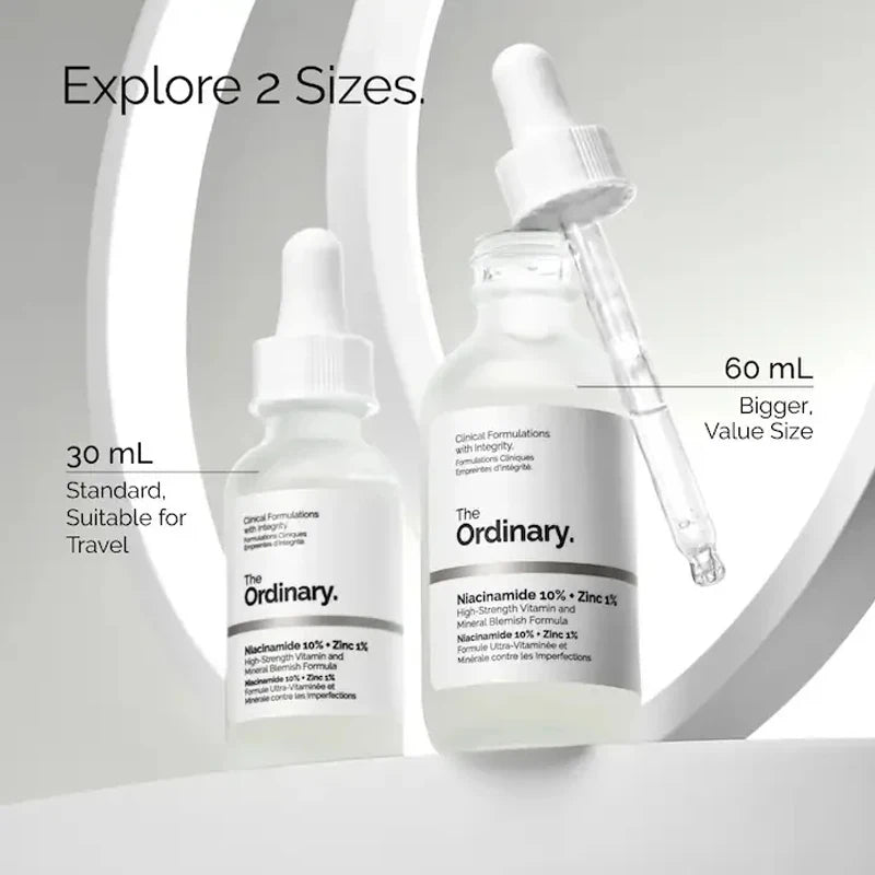 Niacinamide 10% + Zinc 1% Serum 30Ml Control Oil Remove Acne and Brighten Oily Skin Gentle Exfoliating Closed-Mouth Essence
