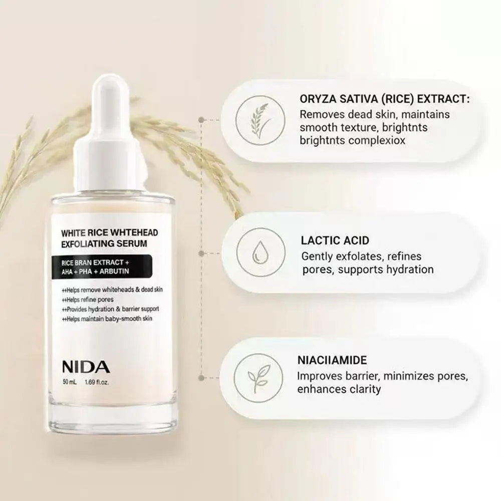 NIDA Serum - Black White Rice, Youthful Yam Mucin, Salmon PDRN Peptide, Centella for Skin Hydrate Renewal Exfoliating Moisturize
