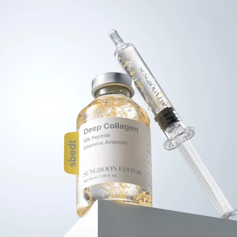 Korean Sbect Facial Skin Care Set - Collagen Silk Peptide Ampoule, Boosting Cream Serum, Retinol Capsule, Revitalizing, Brighten