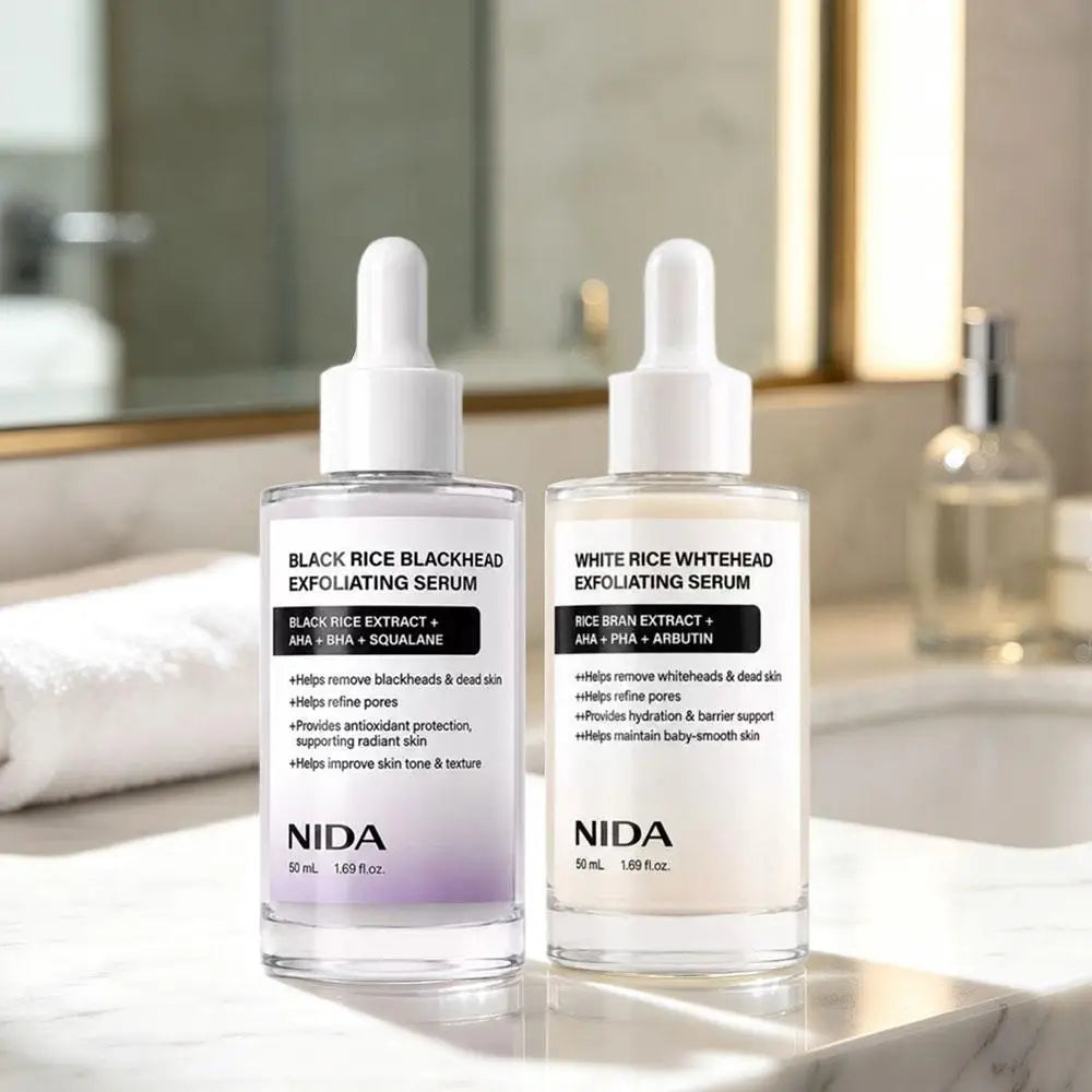 NIDA Serum - Black White Rice, Youthful Yam Mucin, Salmon PDRN Peptide, Centella for Skin Hydrate Renewal Exfoliating Moisturize