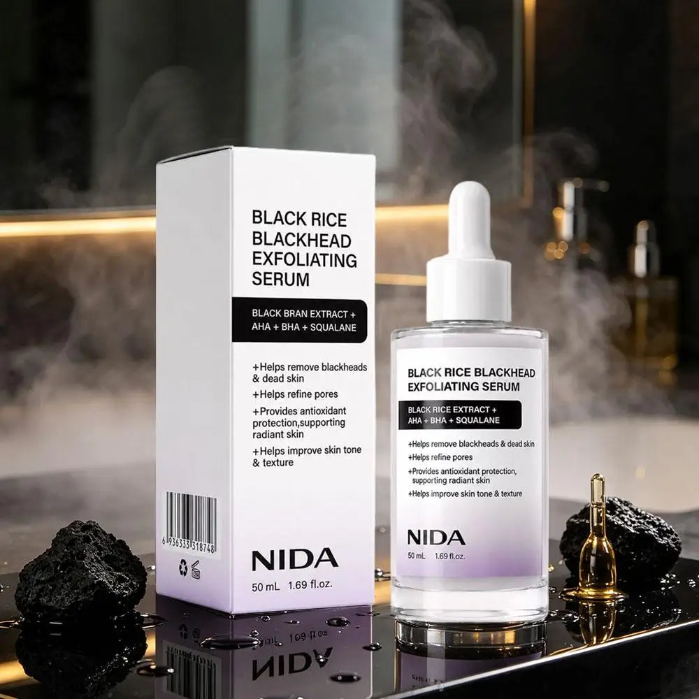 NIDA Serum - Black White Rice, Youthful Yam Mucin, Salmon PDRN Peptide, Centella for Skin Hydrate Renewal Exfoliating Moisturize