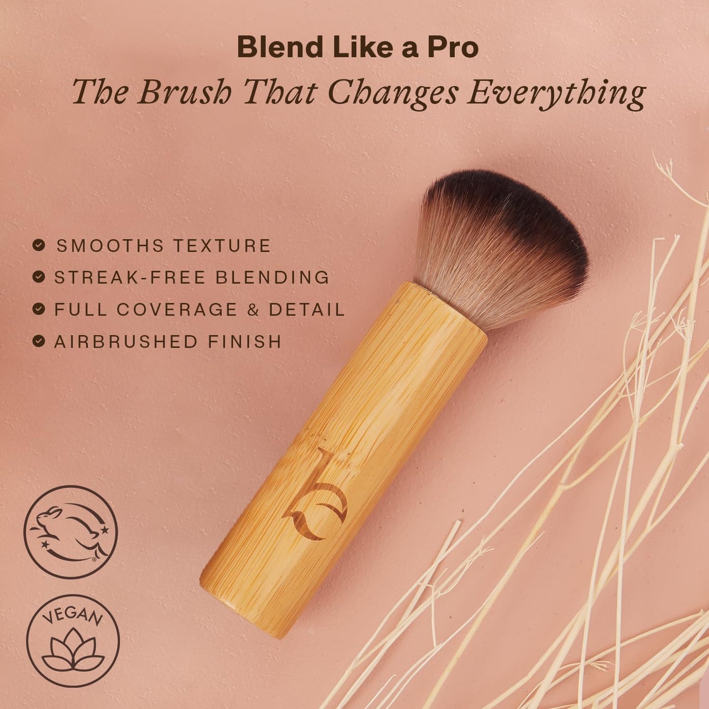 Kabuki Brush for Face - Ultra Soft Bronzer Brush for Blush, Loose Powder