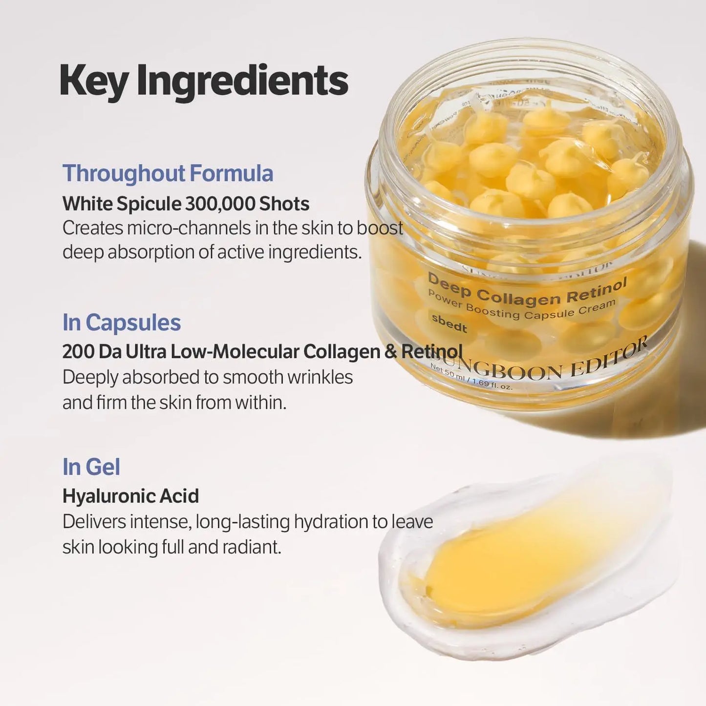 Korean Sbect Facial Skin Care Set - Collagen Silk Peptide Ampoule, Boosting Cream Serum, Retinol Capsule, Revitalizing, Brighten